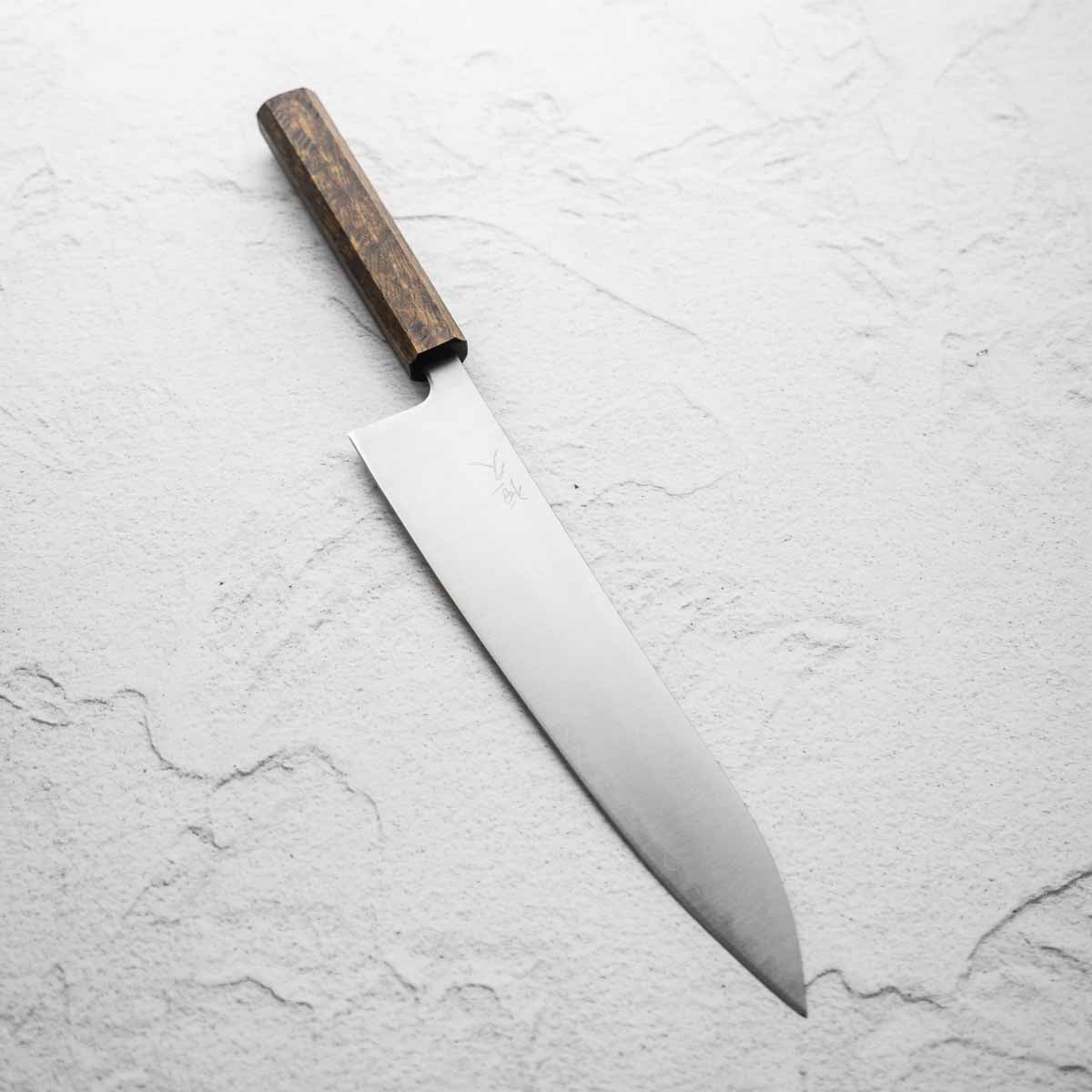 Tsunehisa Migaki Blue Super Gyuto 240mm - Dark Oak